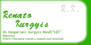 renato kurgyis business card